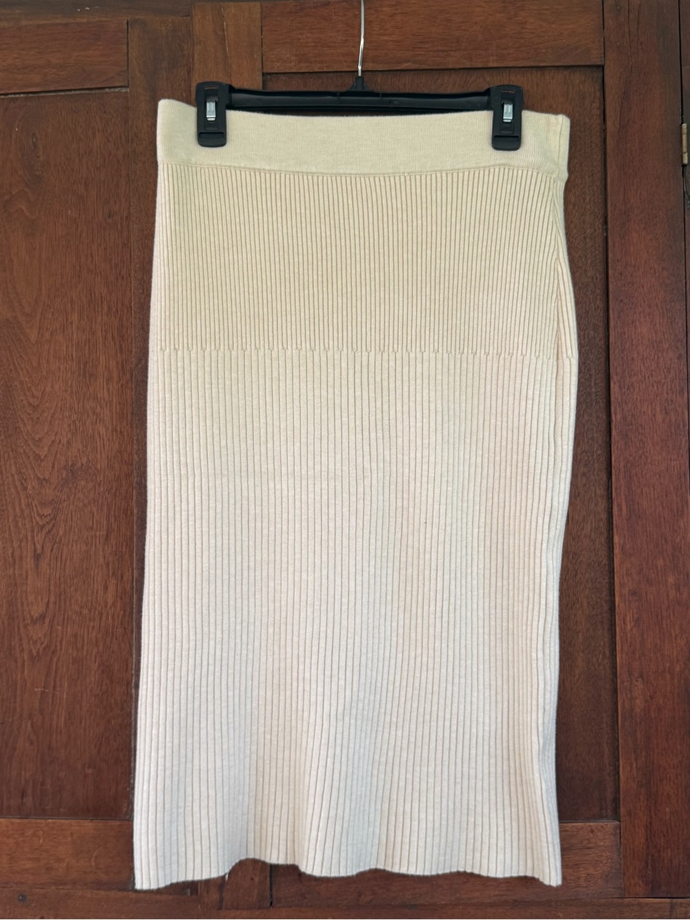 tea n rose Cream Ribbed Midi Skirt